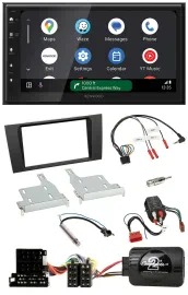 Kenwood DAB Bluetooth USB Lenkrad 2DIN Autoradio für Audi A4 99-01 BOSE Vollakti
