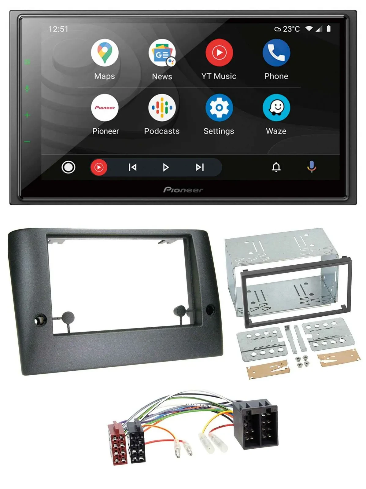 Pioneer USB 2DIN DAB MP3 Bluetooth Autoradio für Fiat Stilo (ab 2005)