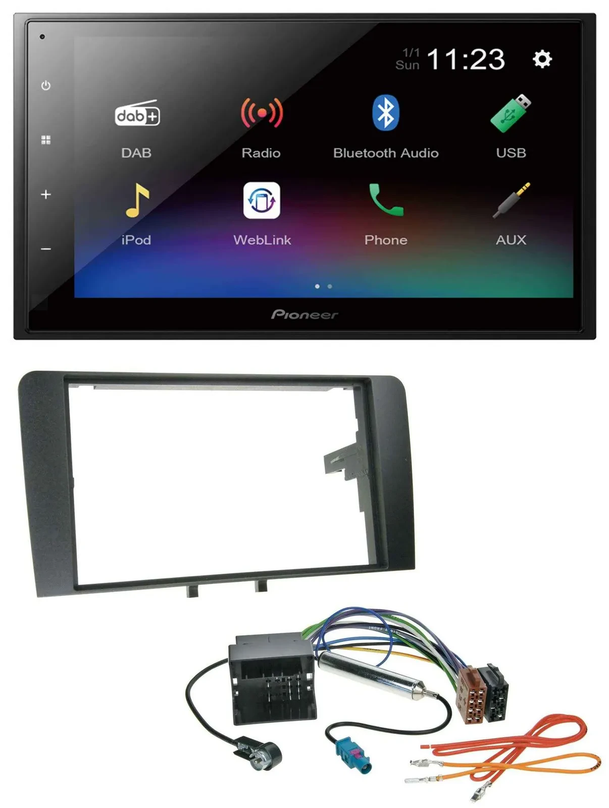 Pioneer USB Bluetooth DAB 2DIN MP3 Autoradio für Audi A3 03-12 8P Quadlock