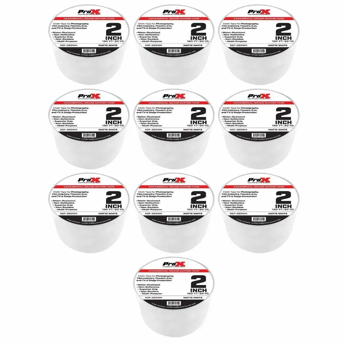 Лента для крепления кабеля ProX XGF-260WH White 55 м (10 штук)