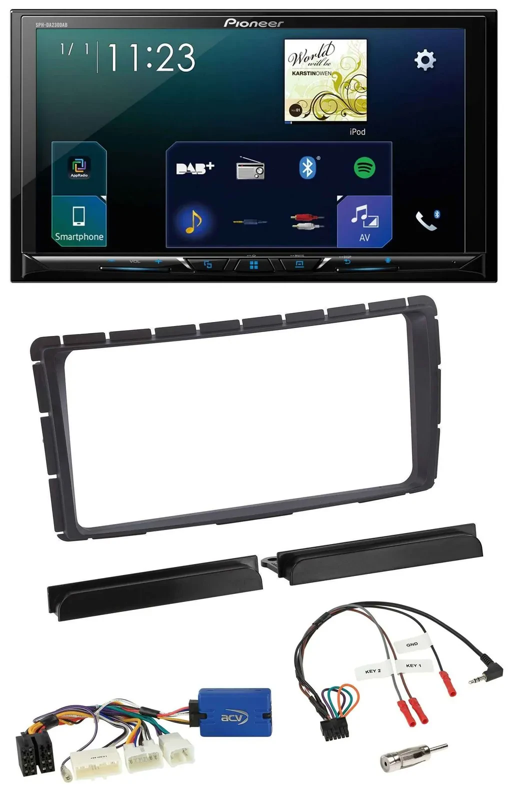 Автомагнитола Pioneer 2DIN, DAB, Bluetooth, USB, для Toyota Hilux (с 2011), 28-pin