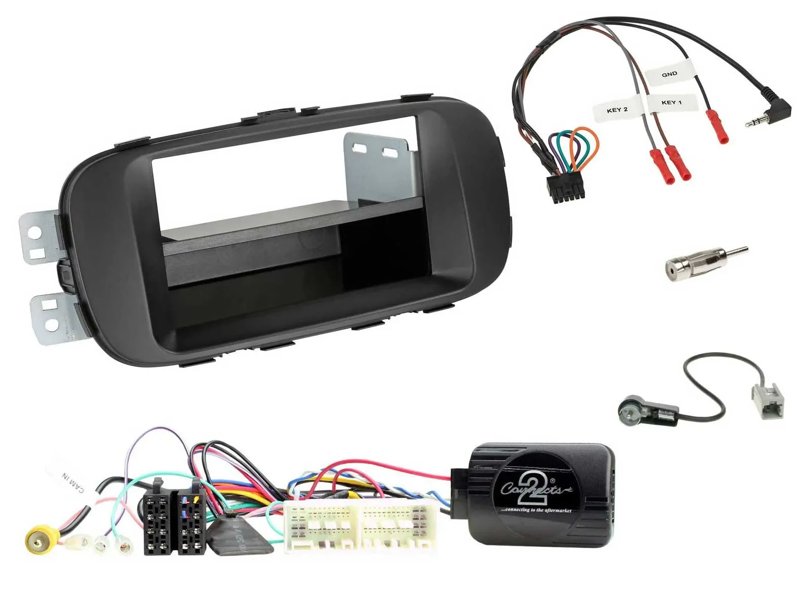 Einbauset Lenkradadapter DIN Autoradio für Kia Soul 2017-2019 schwarz Display