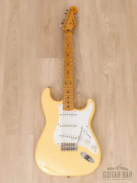 Электрогитара Fender Custom Edition Yngwie Malmsteen Stratocaster ST57-140YM SSS Yellow White w/gigbag Japan 1995