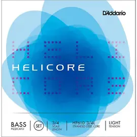 Струны для контрабаса D'Addario HP610 Helicore Pizzicato Double Bass String 3/4 Light