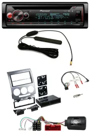 Автомагнитола для Mazda 5 CR 2005–2010 Pioneer USB, DAB, Bluetooth, CD, серебристая