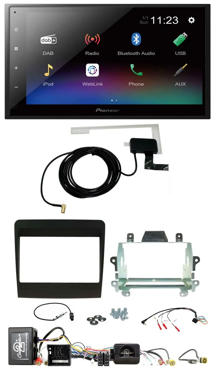 Автомагнитола для Porsche 911 Pioneer 2DIN, DAB, Bluetooth, USB, поддержка рулевого управления, MOST