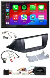 Kenwood Lenkrad USB DAB 2DIN Bluetooth Autoradio für Kia Ceed ab 2012 schwarz oh