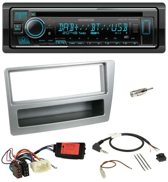 Kenwood Lenkrad Bluetooth DAB USB CD Autoradio für Honda Civic 2004-2006 silber