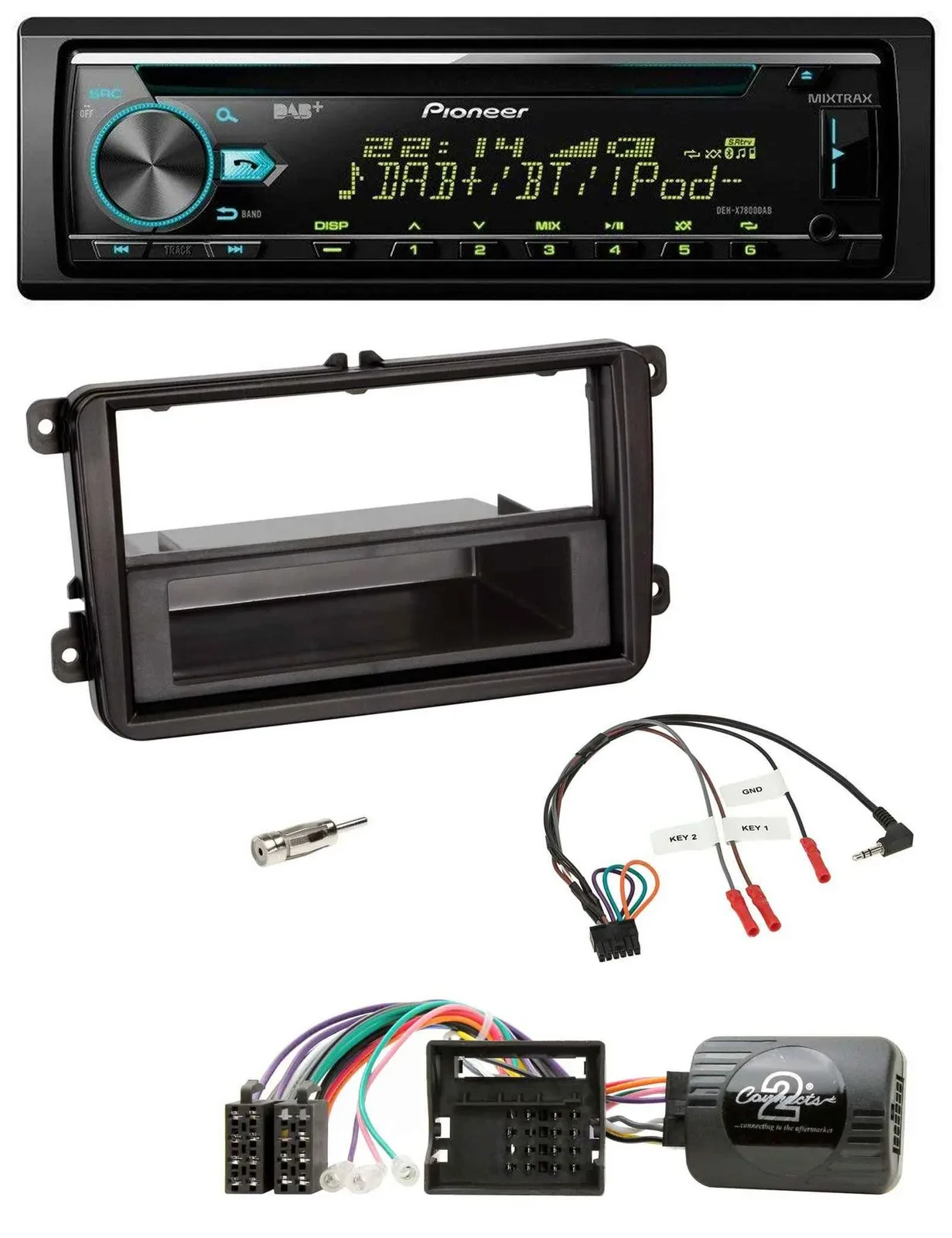 Pioneer DAB Lenkrad CD USB Bluetooth Autoradio für Skoda Fabia 5J 2007-2014