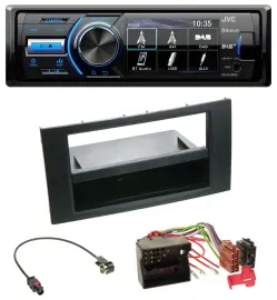 Автомагнитола JVC Bluetooth MP3 USB DAB для Ford Focus/Fiesta 2004–2008, черный