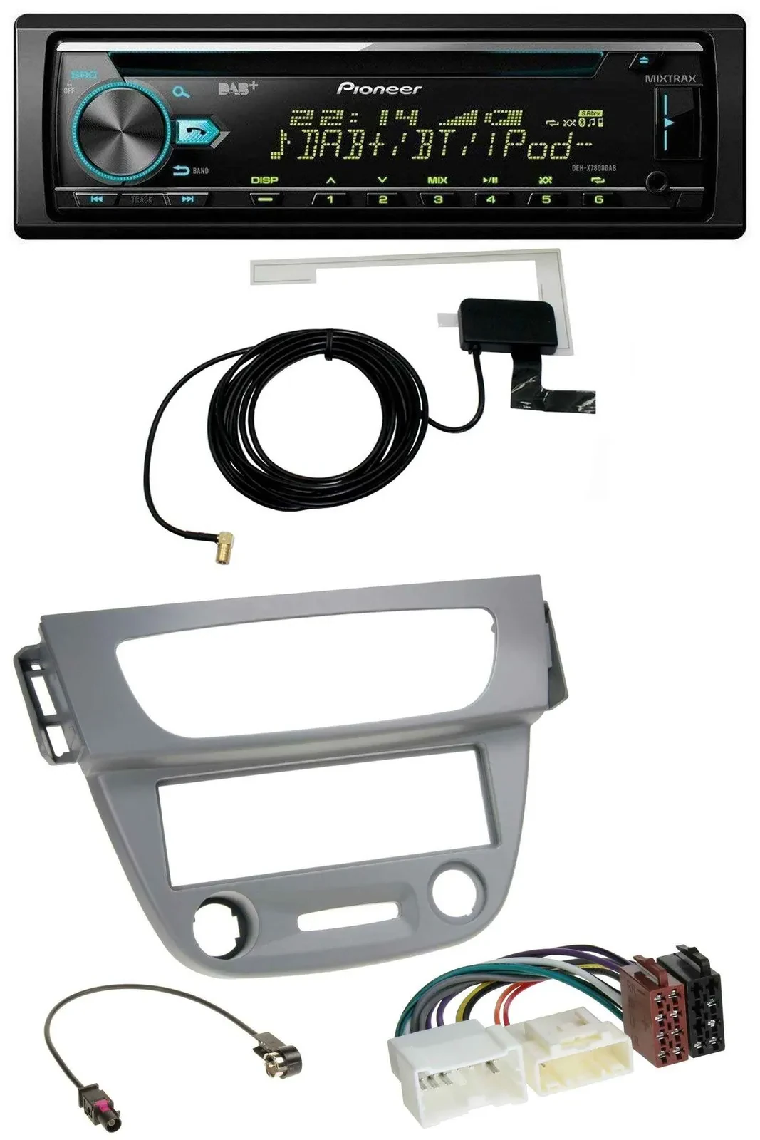 Pioneer MP3 AUX CD USB DAB Autoradio für Renault Megane 3 (12-14) - grau