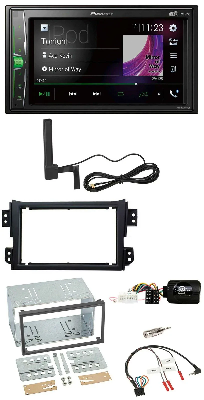 Pioneer MP3 DAB Lenkrad 2DIN Bluetooth Autoradio für Opel Agila B Suzuki Splash