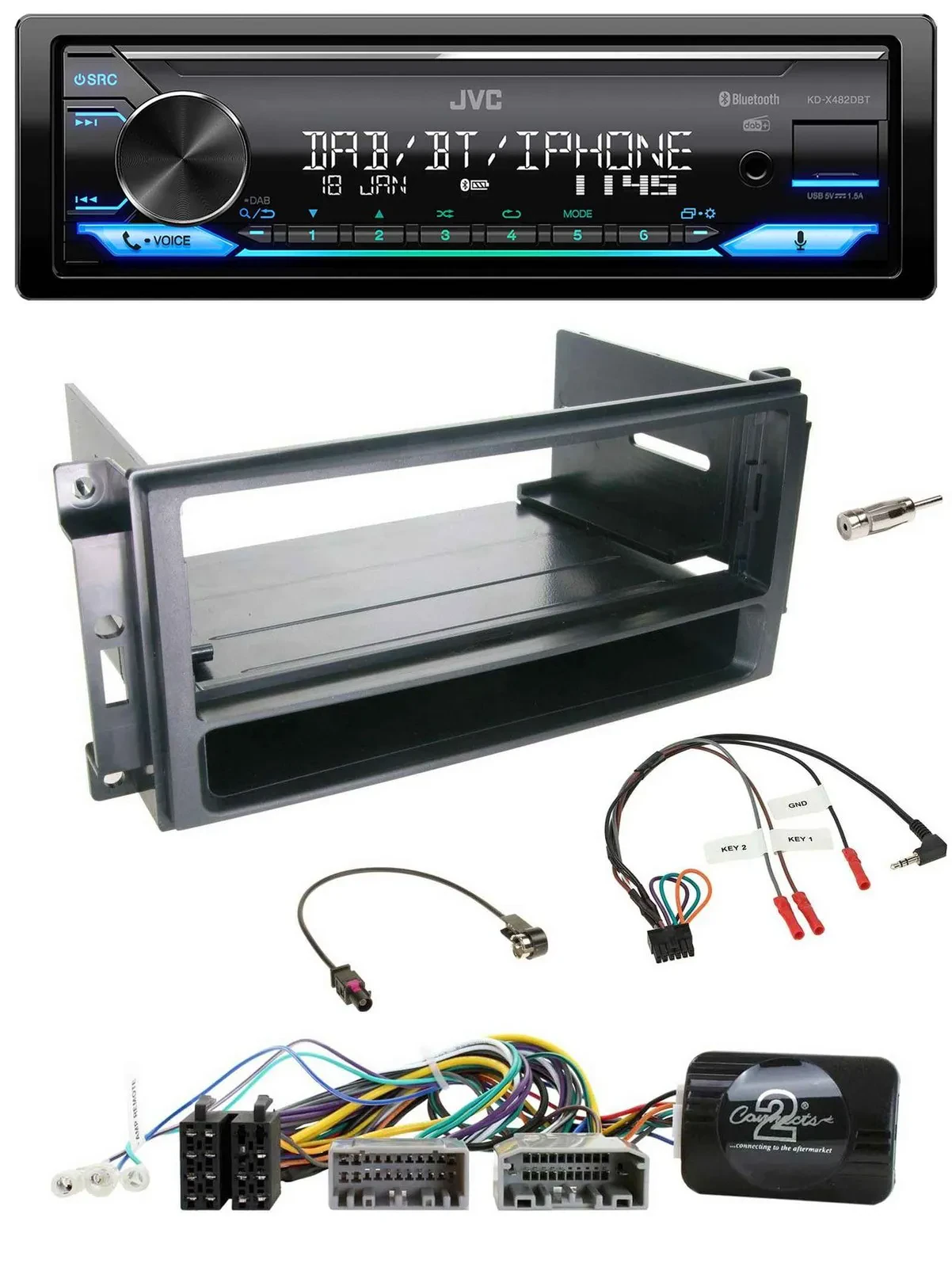 Автомагнитола для Chrysler/Dodge/Jeep JVC Bluetooth, DAB, USB