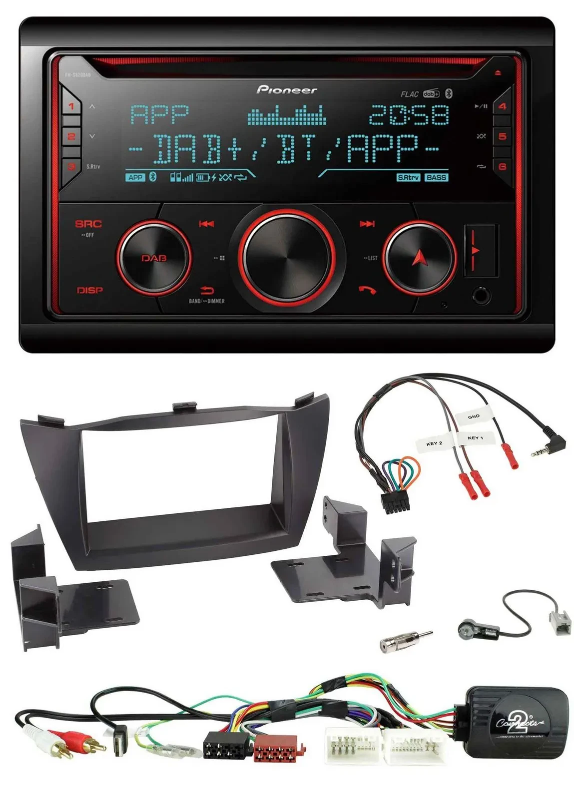 Pioneer 2DIN DAB Lenkrad Bluetooth USB CD Autoradio für Hyundai Tucson 2010-2015