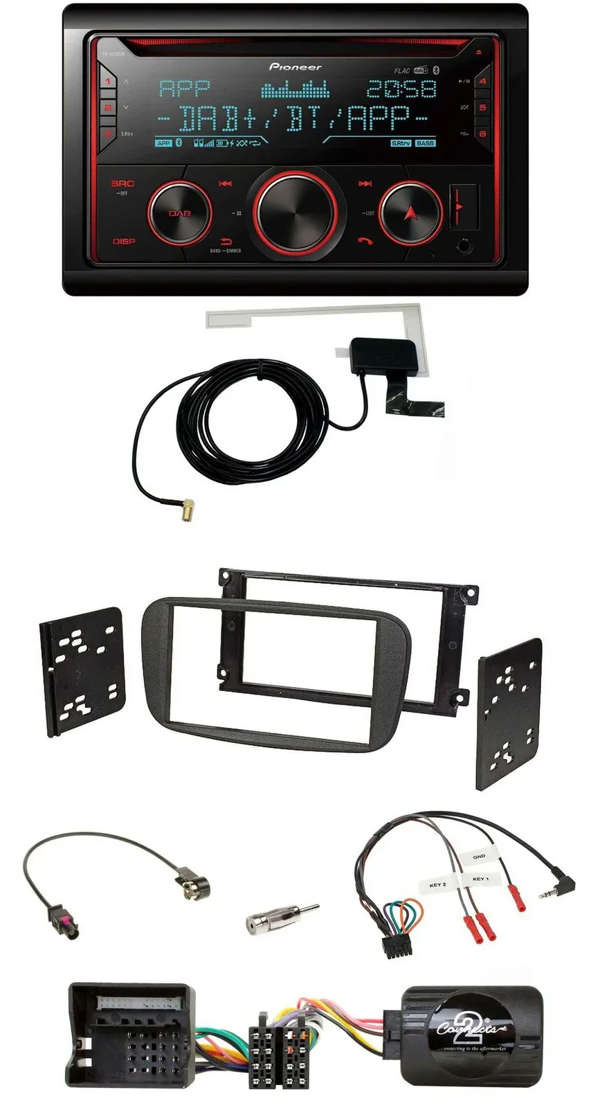 Pioneer 2DIN Lenkrad DAB USB CD Bluetooth Autoradio für Ford Galaxy Focus C-Max