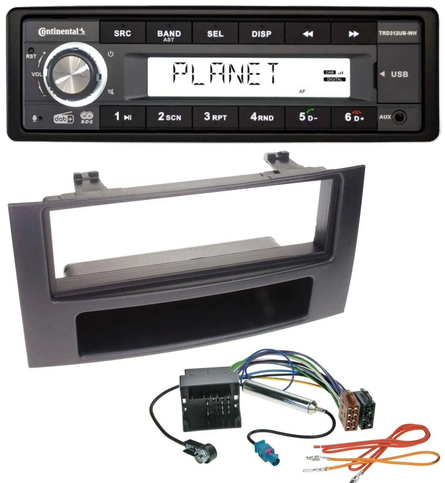 Автомагнитола для VW Touareg/Multivan T5/Transporter Continental 1 DIN USB, AUX, DAB, MP3
