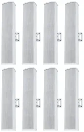 (8) Rockville WET ARRAY 4 White Line Array Speakers For church/School/Auditorium