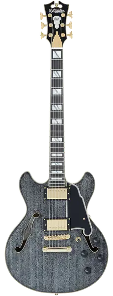 Электрогитара полуакустическая D'Angelico Excel Mini DC Semi-Hollow Humbuckers Stopbar Black Dog