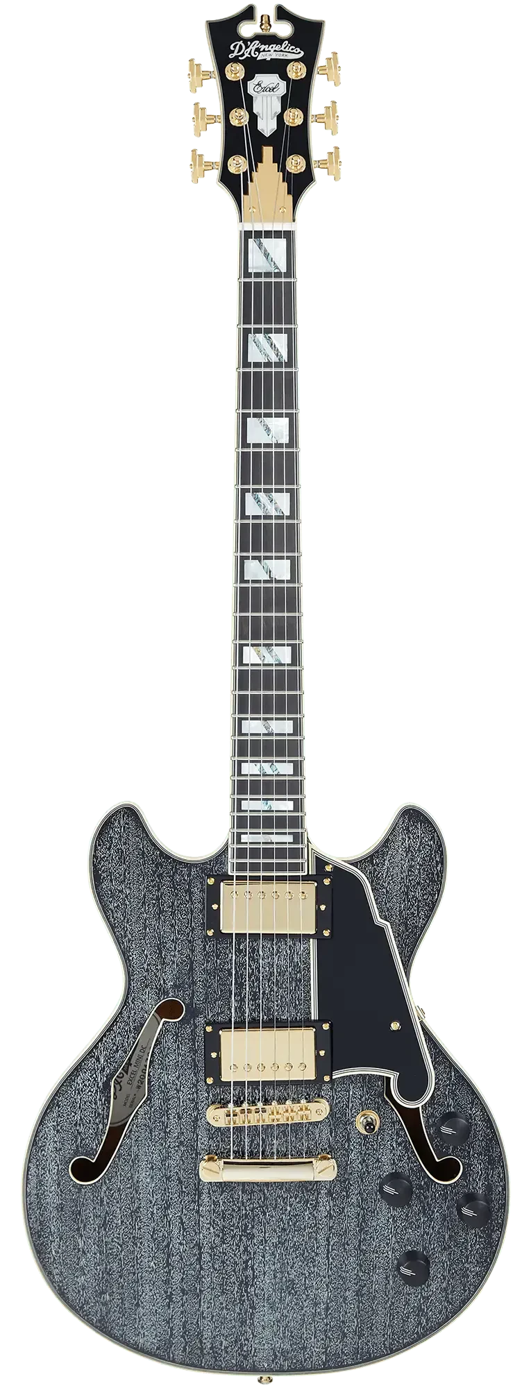Электрогитара полуакустическая D'Angelico Excel Mini DC Semi-Hollow Humbuckers Stopbar Black Dog
