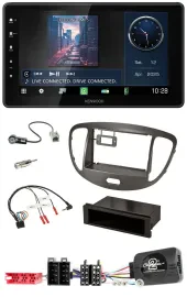 Kenwood Lenkrad Bluetooth USB DAB Autoradio für Hyundai i10 ISO 2009-13 dunkelsi