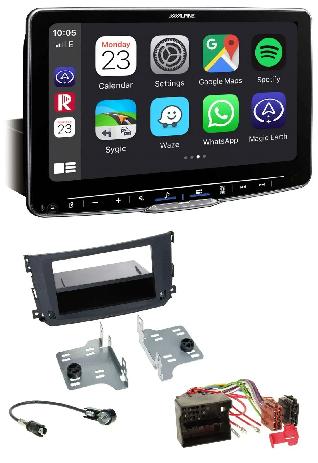 Alpine Bluetooth MP3 USB DAB Autoradio für Smart ForTwo (451, 2010-2015)