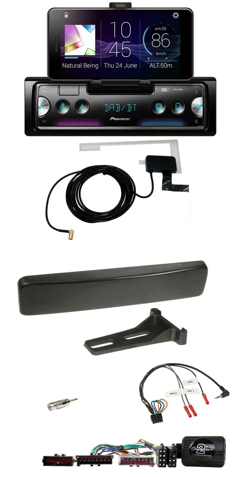 Pioneer DAB Bluetooth Lenkrad USB Autoradio für Ford Focus Mondeo schwarz