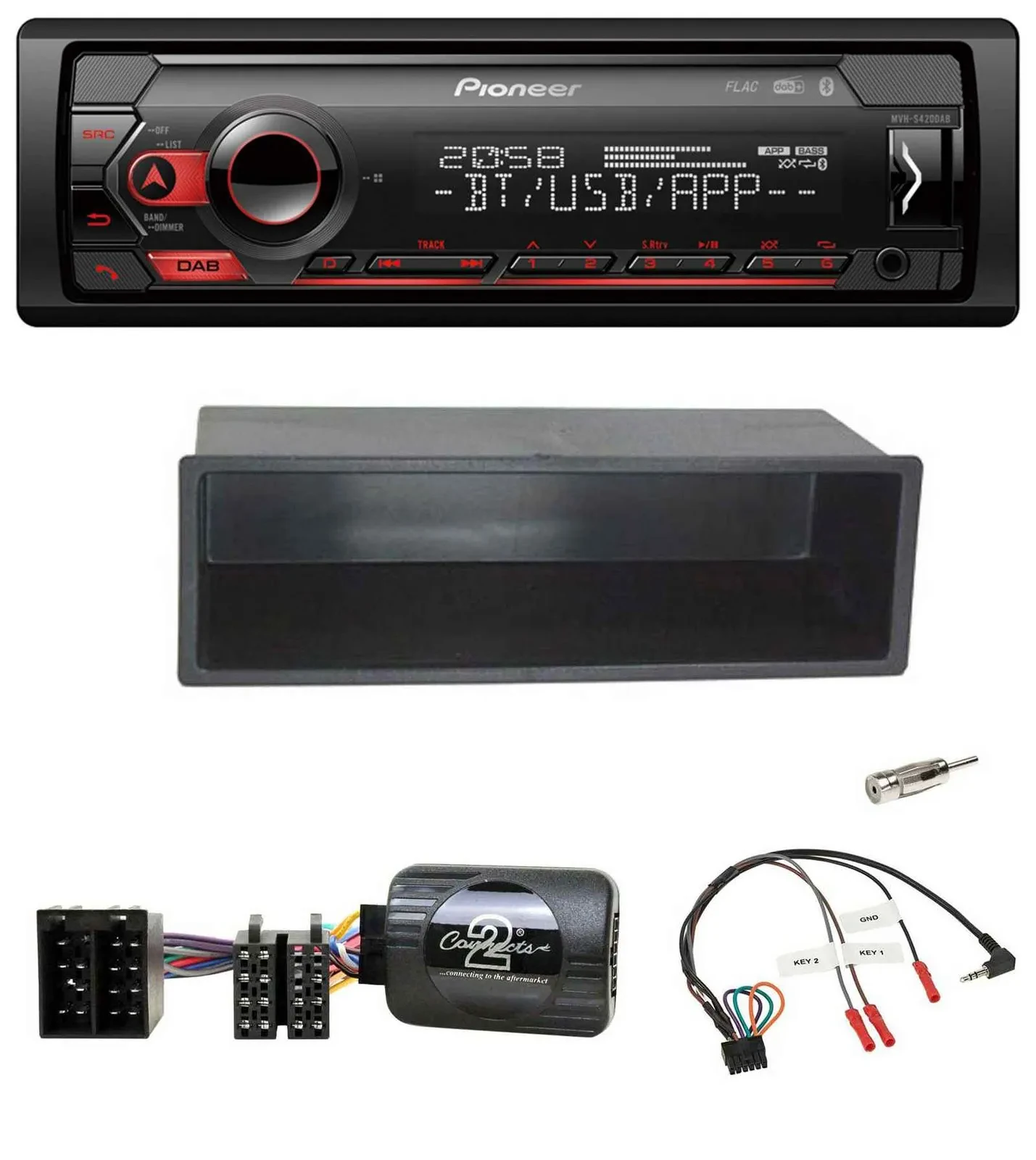 Pioneer Lenkrad USB DAB Bluetooth Autoradio für Citroen C2 C3 Berlingo 02-06