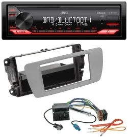 Автомагнитола для Seat Ibiza (с 2008) JVC Bluetooth, USB, DAB, MP3, серый
