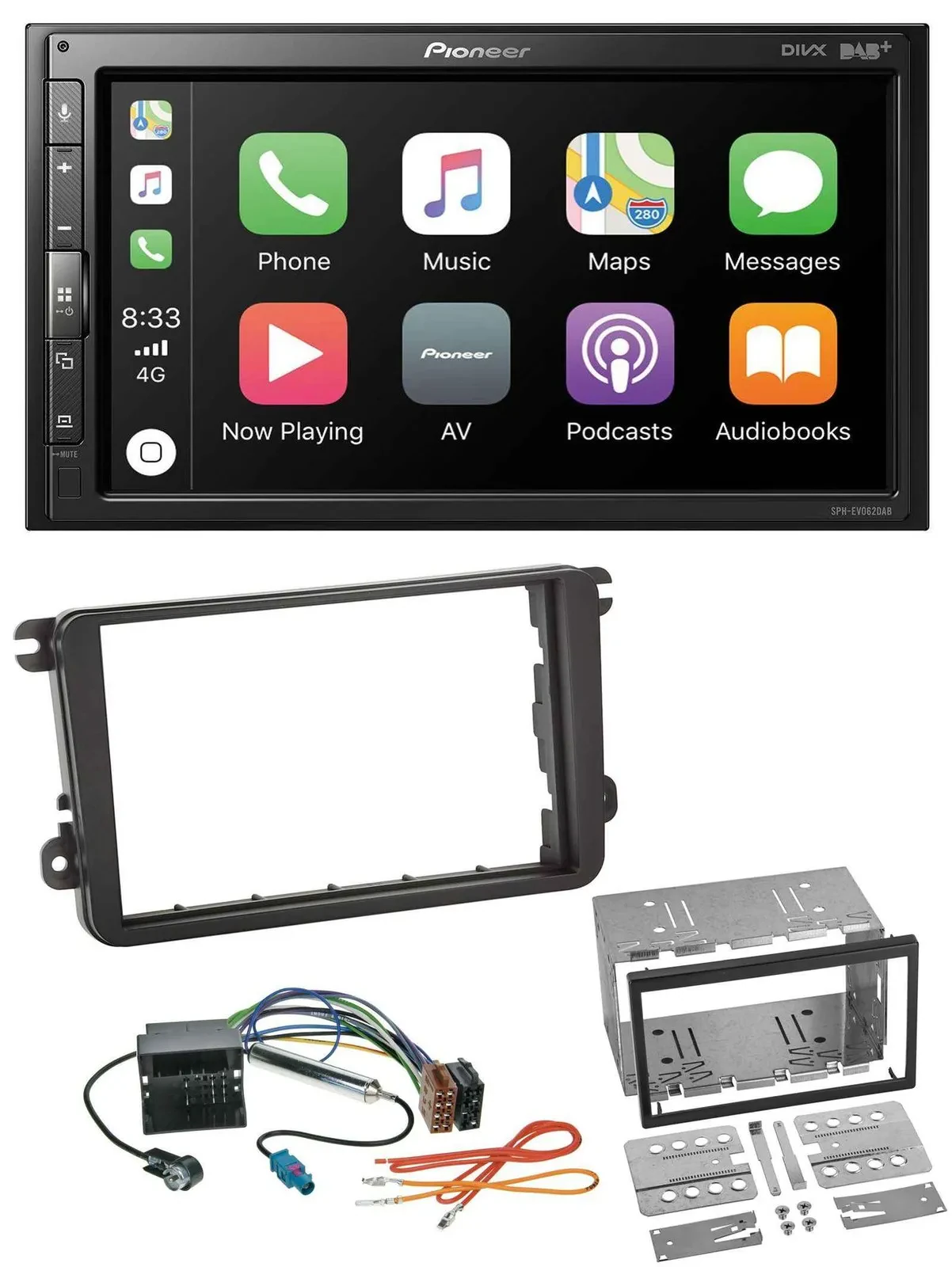 Автомагнитола Pioneer 2DIN, Bluetooth, USB, MP3, DAB для VW Sharan (с 2010) и Tiguan (с 2007)