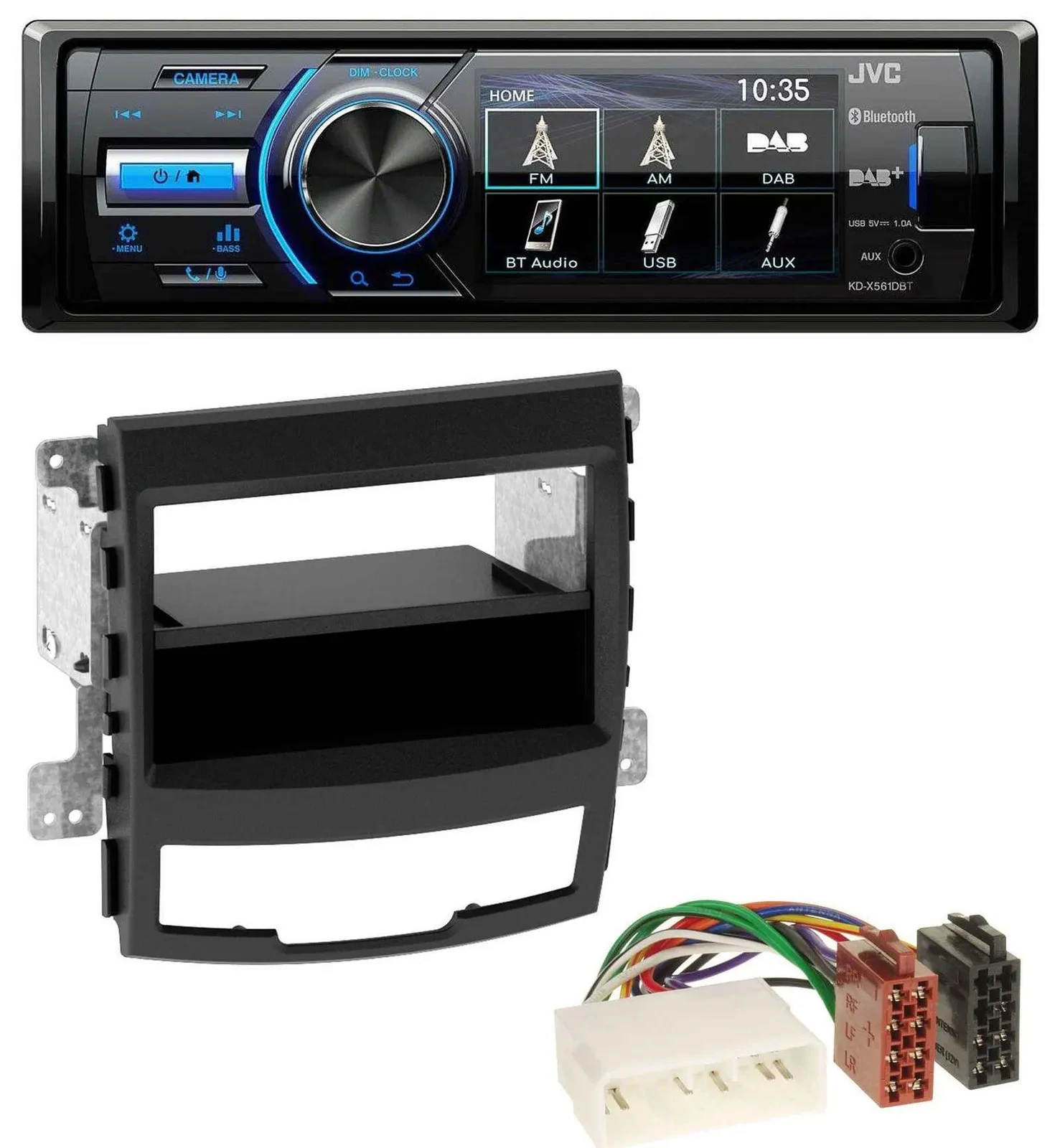 Автомагнитола для SsangYong Korando CK (2010–2013) JVC Bluetooth MP3 USB DAB