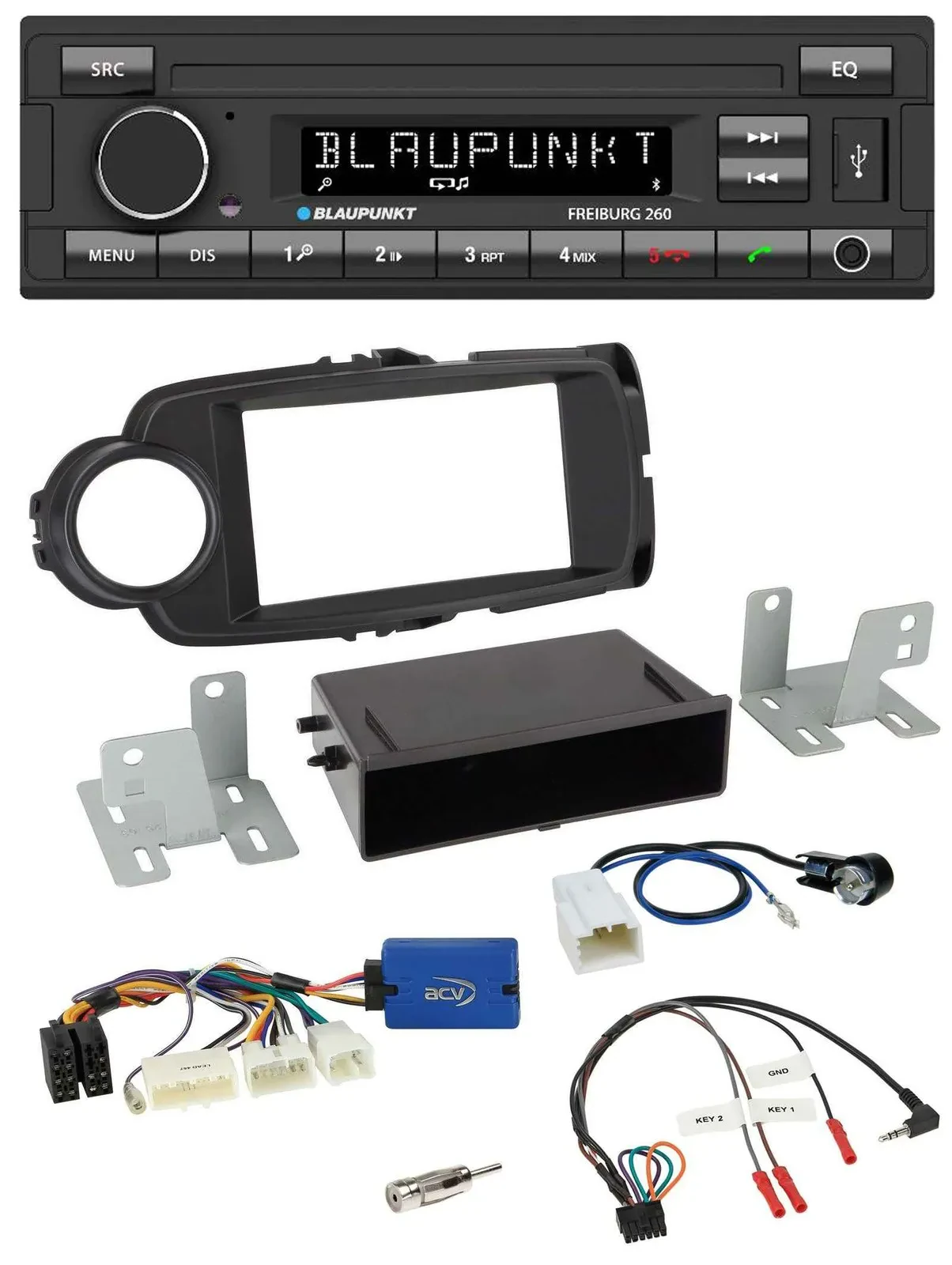 Автомагнитола Blaupunkt Bluetooth MP3 USB для Toyota Yaris (с 2014), черная