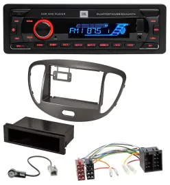 JBL AUX MP3 USB Bluetooth SD Autoradio für Hyundai i10 2008-2013 dunkelsilber