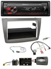 Автомагнитола для Alfa Romeo MiTo 2014–2018 Pioneer 1-DIN, DAB, USB, MP3, поддержка кнопок на руле, серебристая