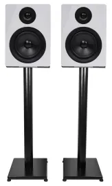 Pair Rockville APM5W 5.25" 250 Watt USB Studio Monitor Speakers+Black 29" Stands