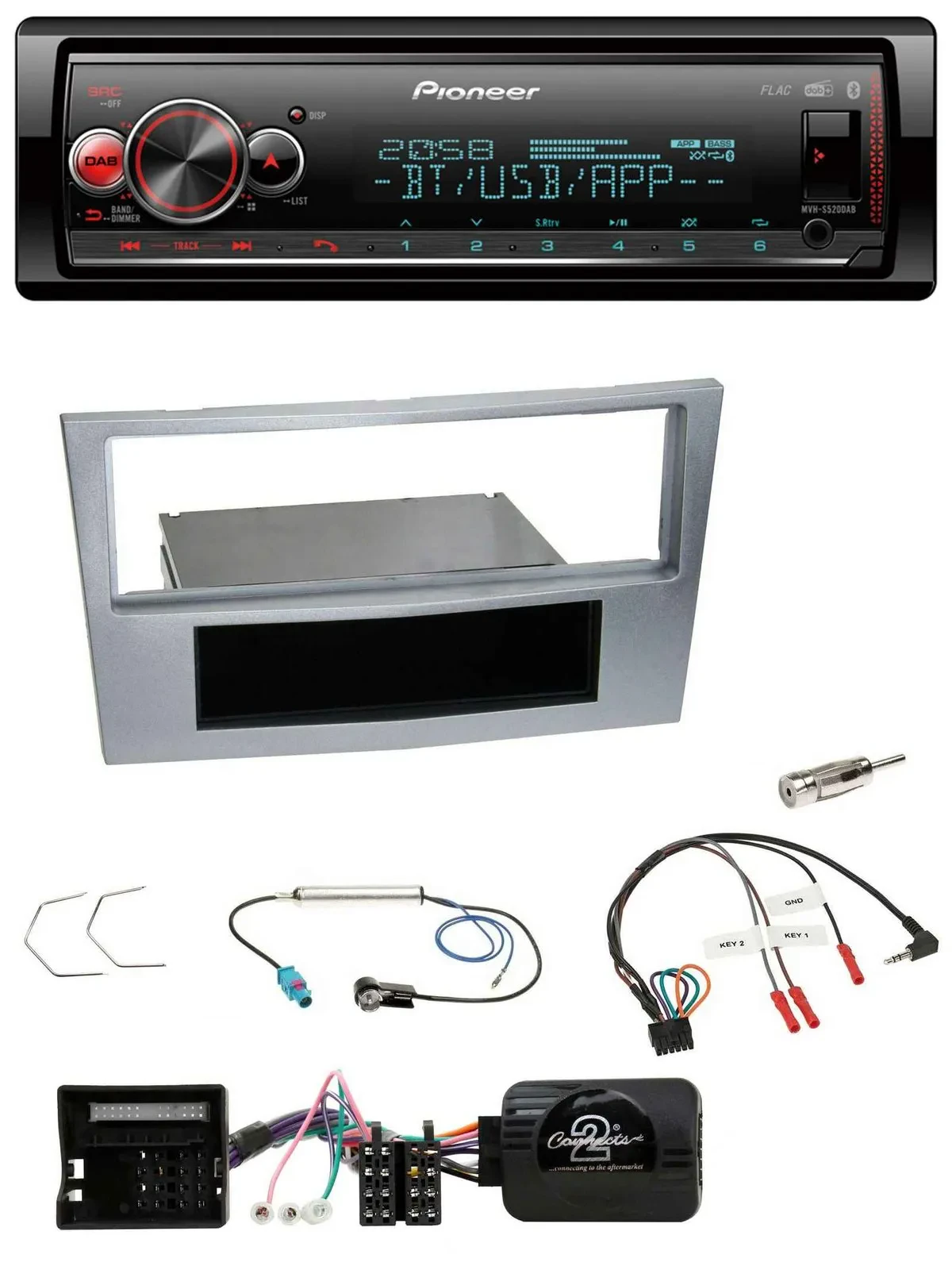 Pioneer Bluetooth USB Lenkrad DAB Autoradio für Opel Astra H Zafira B Corsa D ma