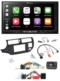 Pioneer 2DIN Lenkrad USB DAB DVD Bluetooth Autoradio für Kia Rio UB 11-15 schwar