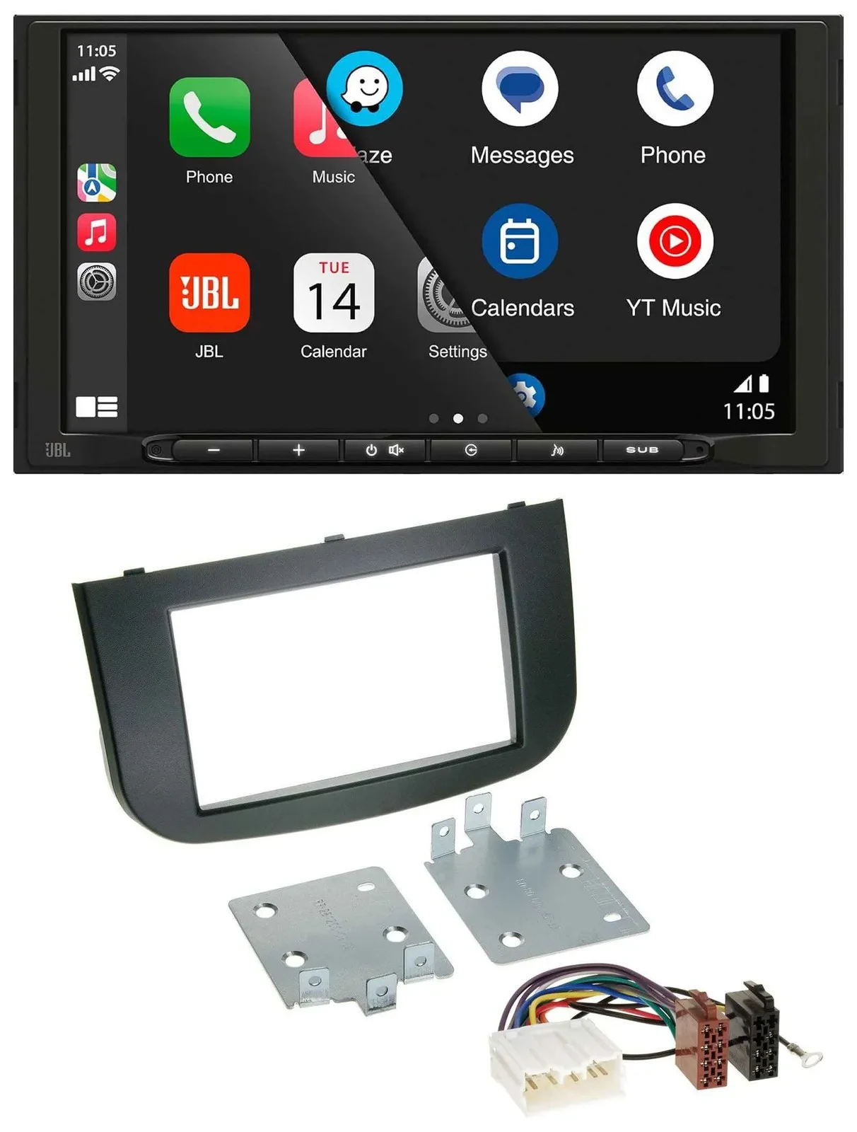 JBL USB 2DIN MP3 Bluetooth AUX Autoradio für Mitsubishi Colt 2008-2012