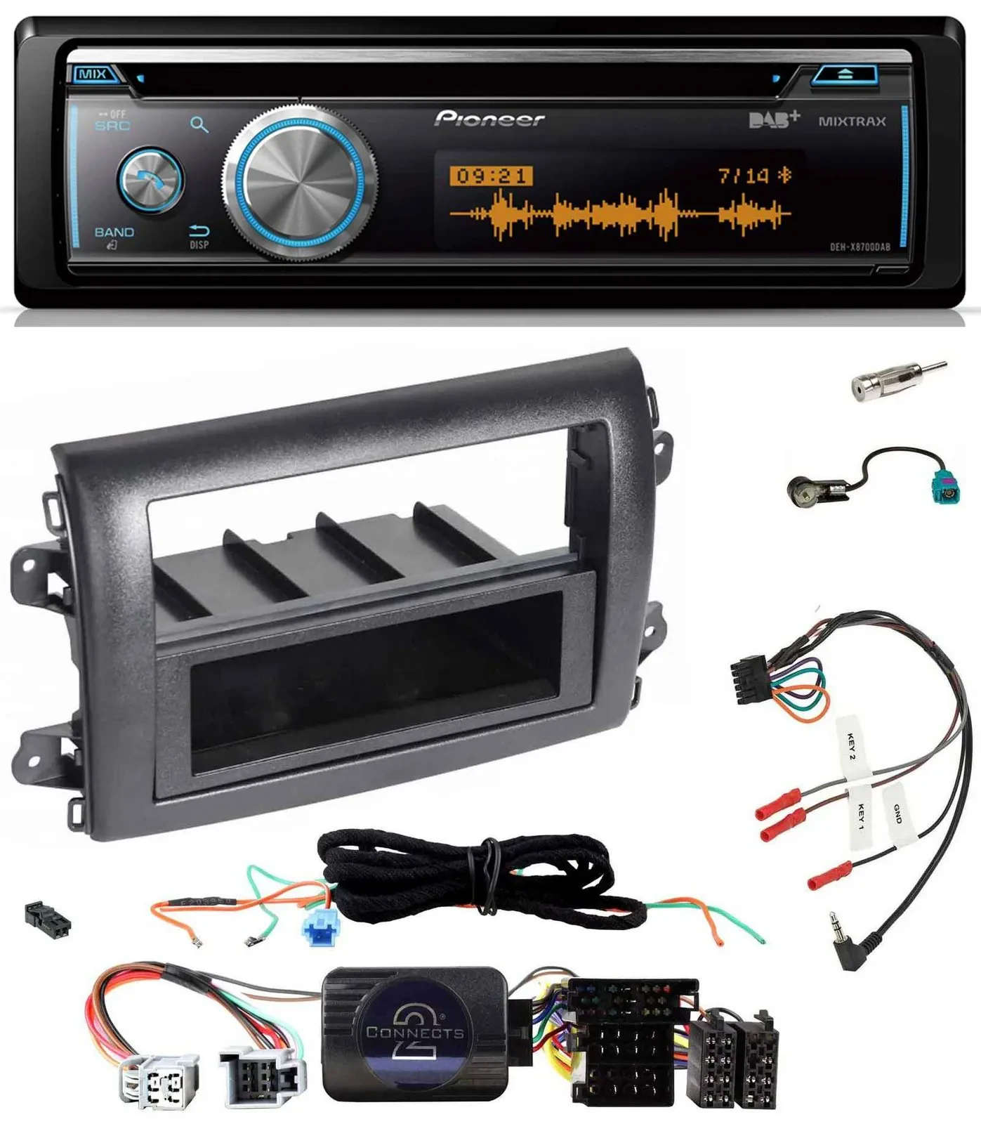 Pioneer Lenkrad DAB USB CD Bluetooth Autoradio für Fiat Ducato Serie 8 ab 2021