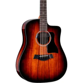 Taylor 260ce-K DLX 10-String Dreadnought A/E Bajo Quinto Shaded Edge Burst