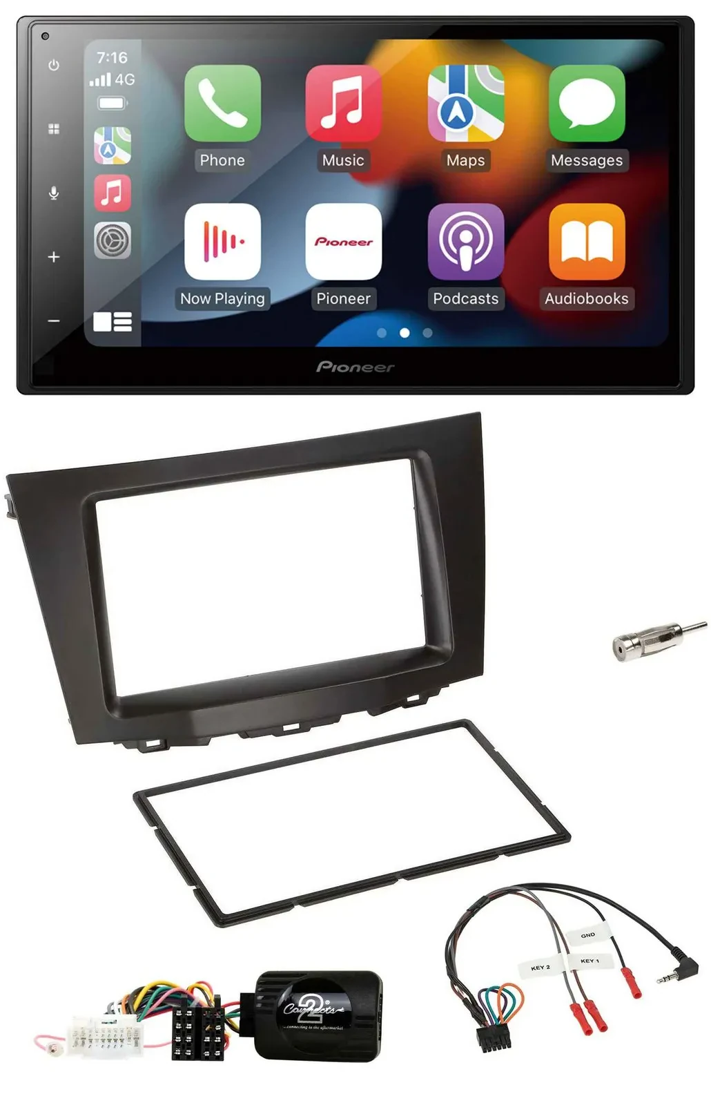 Автомагнитола для Suzuki Kizashi (с 2010) Pioneer 2-DIN DAB, Bluetooth, USB, управление с руля