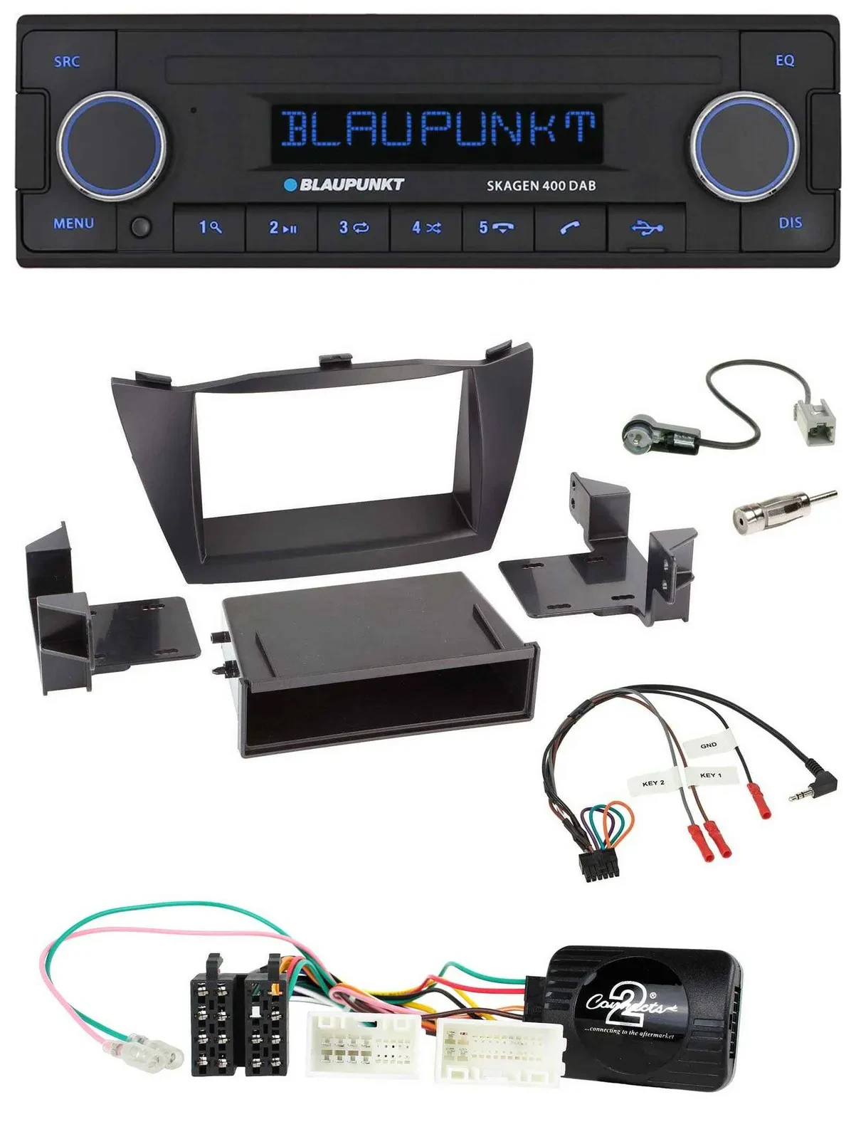 Blaupunkt DAB USB Bluetooth Lenkrad Autoradio für Hyundai ix35 2010-2013 schwarz