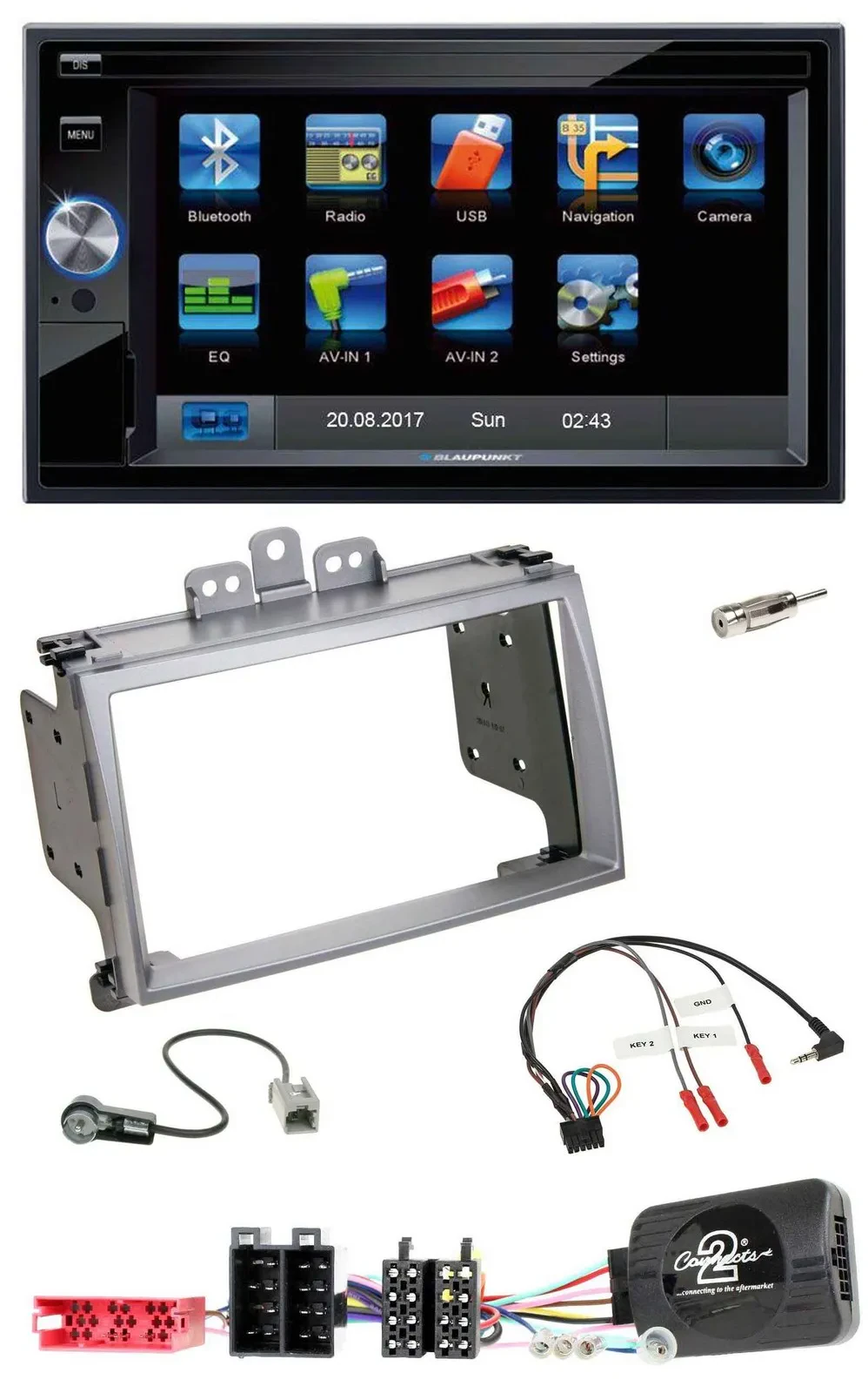 Автомагнитола для Hyundai i20 2009–2012 Blaupunkt 2DIN, Bluetooth, USB, SD, TMC