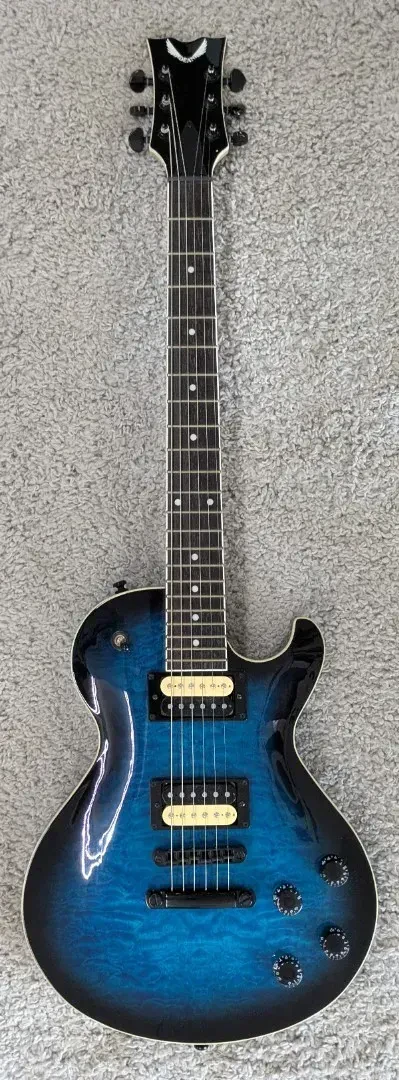 Dean Thoroughbred X Quilt Maple Electric Guitar, Trans Blue Burst, # TBX QM TBB