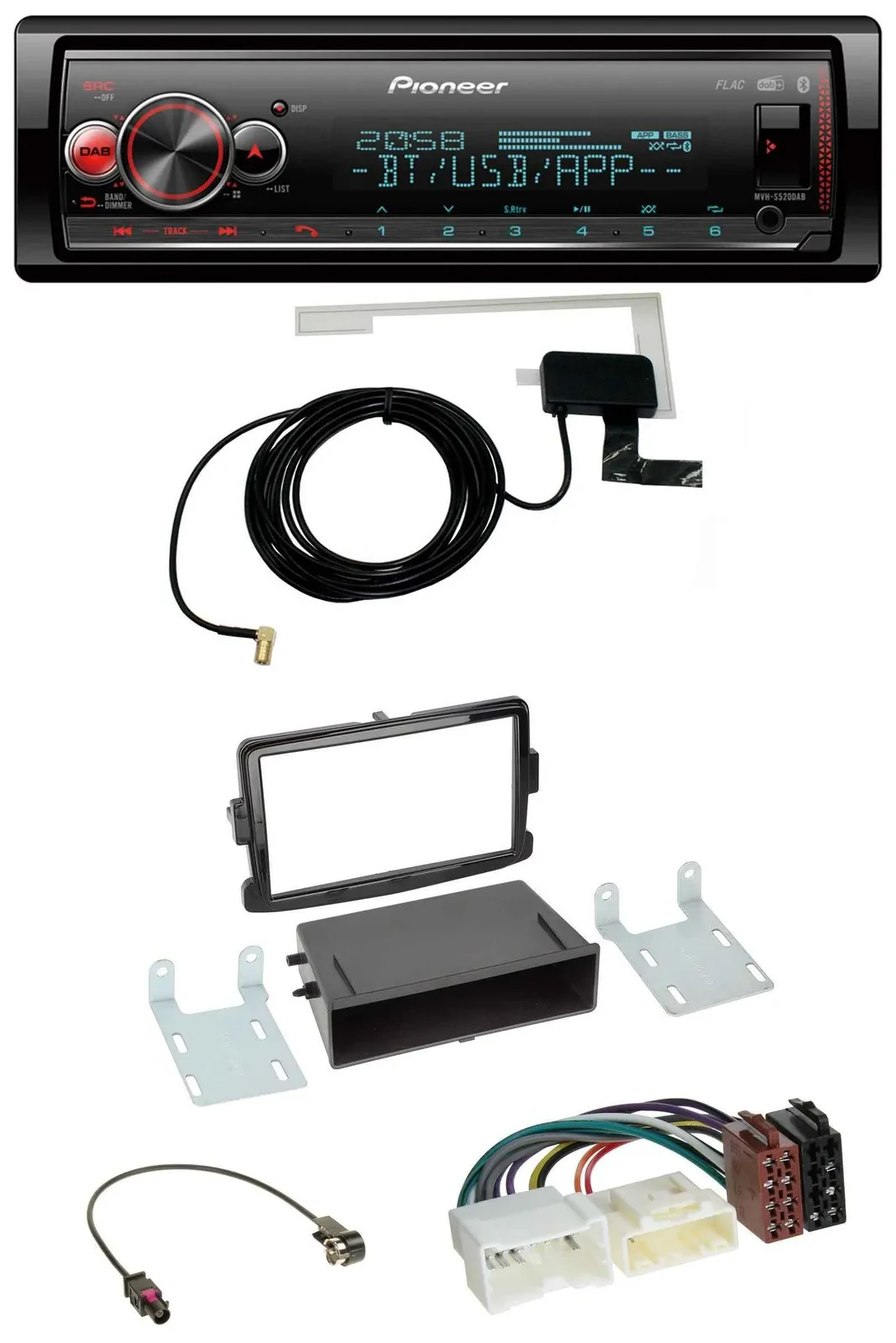 Pioneer Bluetooth DAB USB MP3 Autoradio für Dacia Lodgy Sandero Opel Vivaro