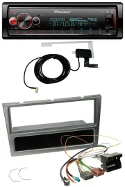 Pioneer Bluetooth DAB USB MP3 Autoradio für Opel Corsa C Quadlock 2004-2006 alum