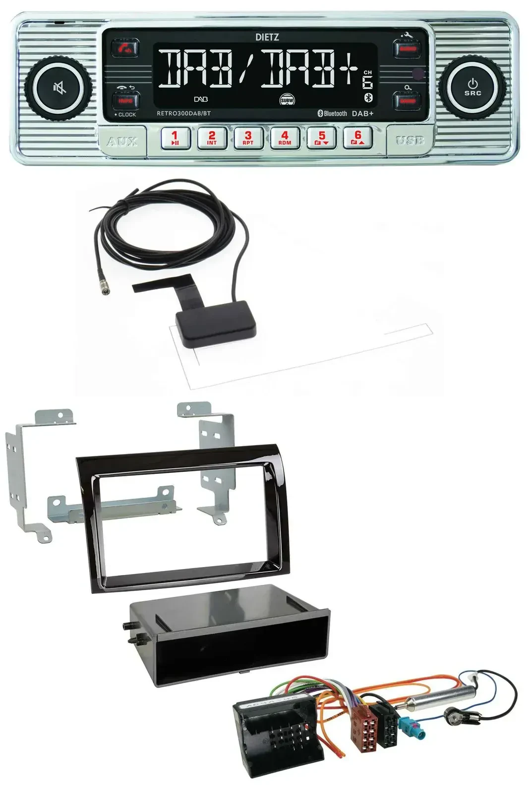Автомагнитола Dietz Bluetooth USB MP3 DAB для Citroen Jumper 2006–2011, Quadlock