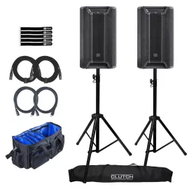 LD Systems ICOA PRO 12 A 12" Powered Coaxial Speaker 2-Pack & Stands