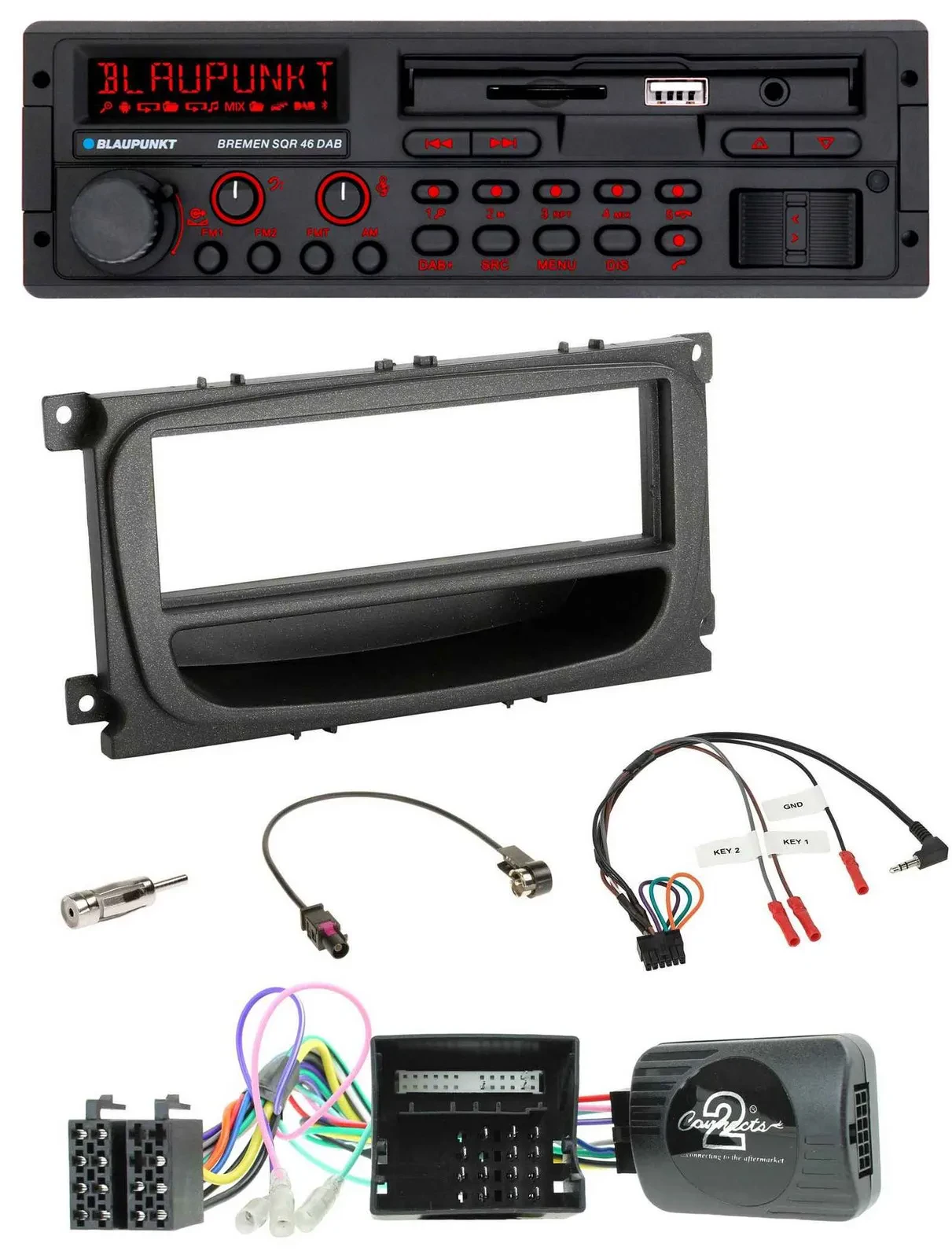 Blaupunkt SD Lenkrad USB Bluetooth DAB Autoradio für Ford Mondeo S-Max Can 07-14