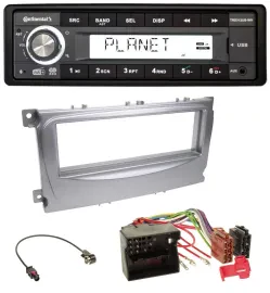 Continental USB 1DIN AUX DAB MP3 Autoradio für Ford S-Max Mondeo 07-14 silber