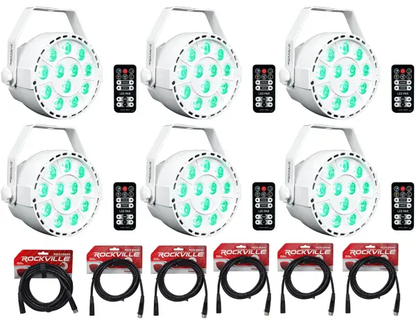 Светодиодный прибор Rockville RockPAR TRI LED RGB с аксессуарами (6 штук)